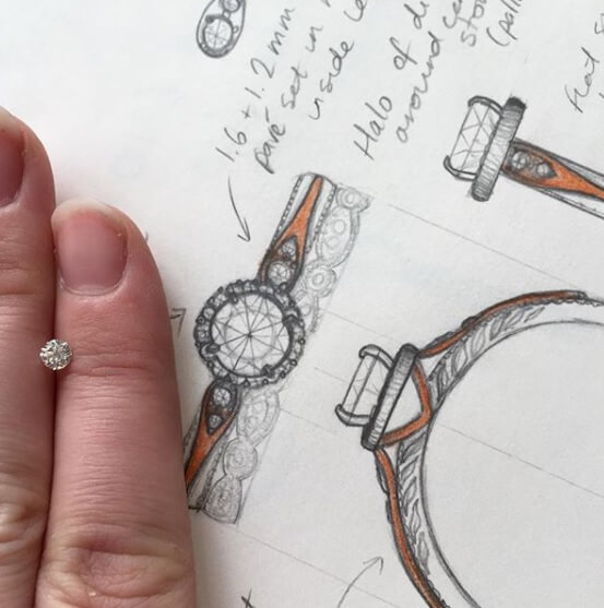Diamond Ring Design Sketch - SK1055 – JEWELLERY GRAPHICS