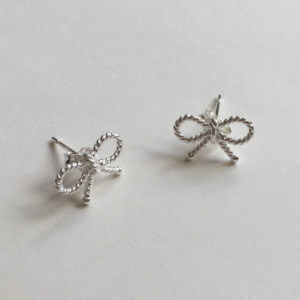 Silver Bow Earrings