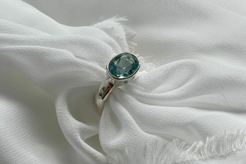 Aquamarine and Diamond Dress Ring