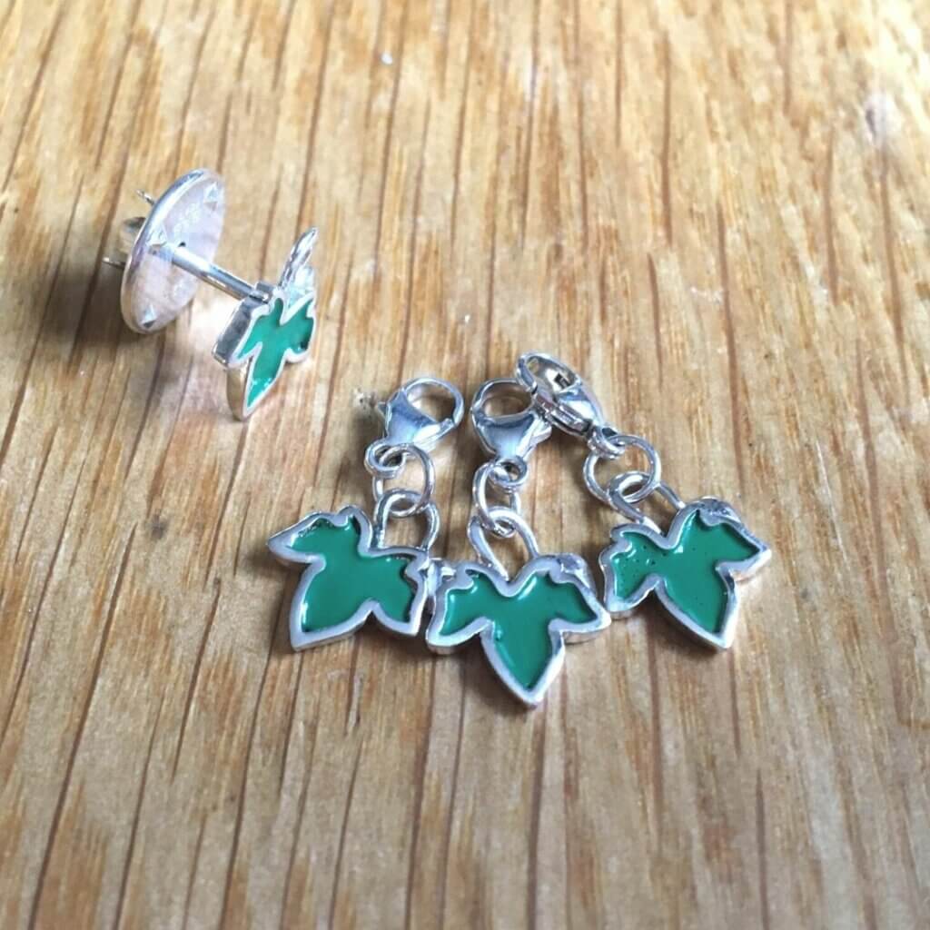 Ivy Charms and Lapel Pin