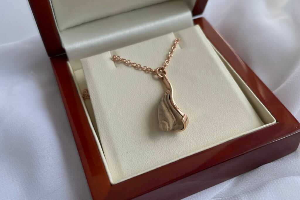 Wood and Rose Gold Pendant