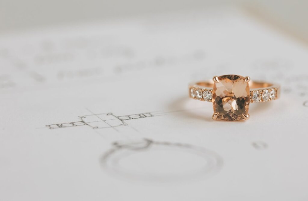 Morganite and Diamond Rose Gold Ring