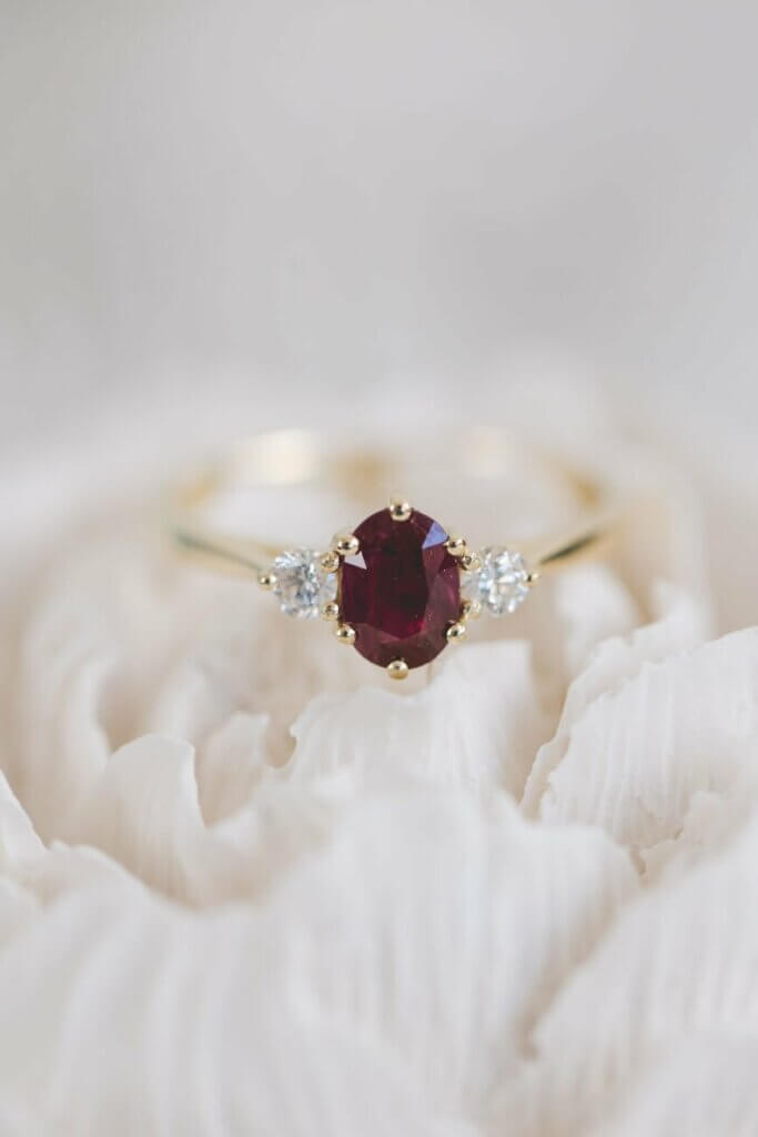 Ruby and Diamond Trilogy Ring