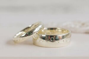 His and Hers River Wedding Rings