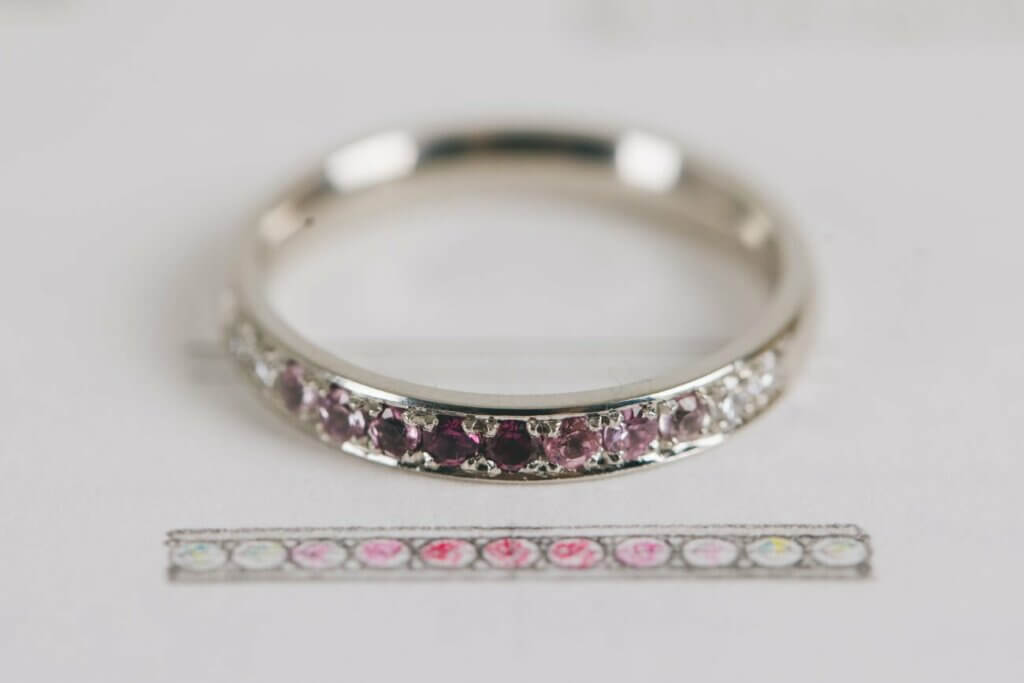 Pink Ombre Wedding Band