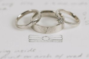 Fingerprint Hand Engraved Platinum Wedding Rings