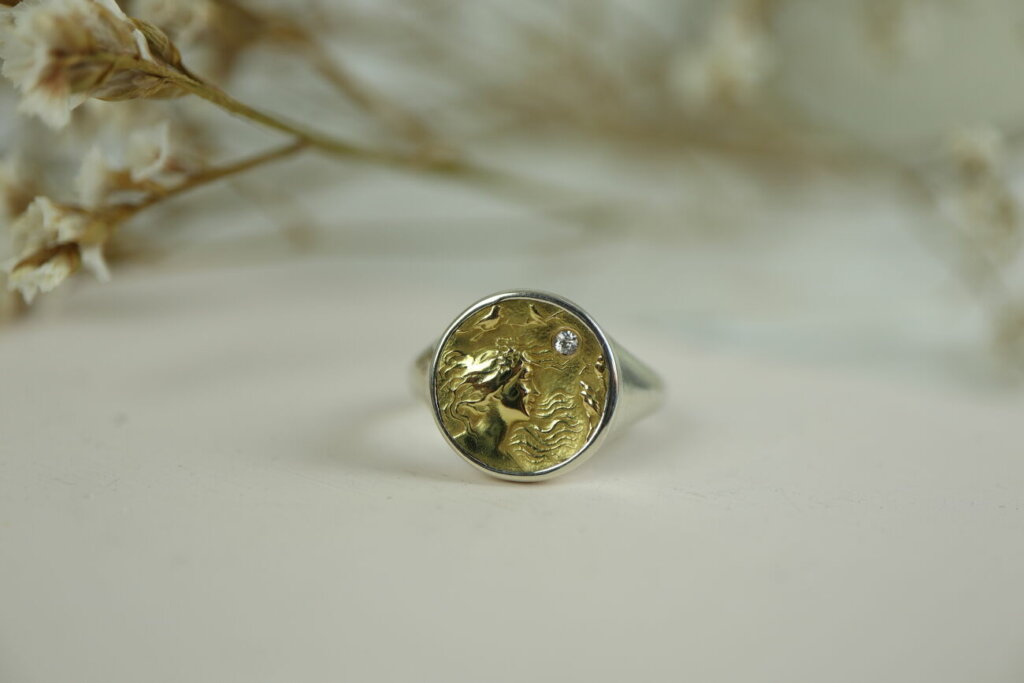 Art Nouveau Hat Pin to Signet Ring Conversion