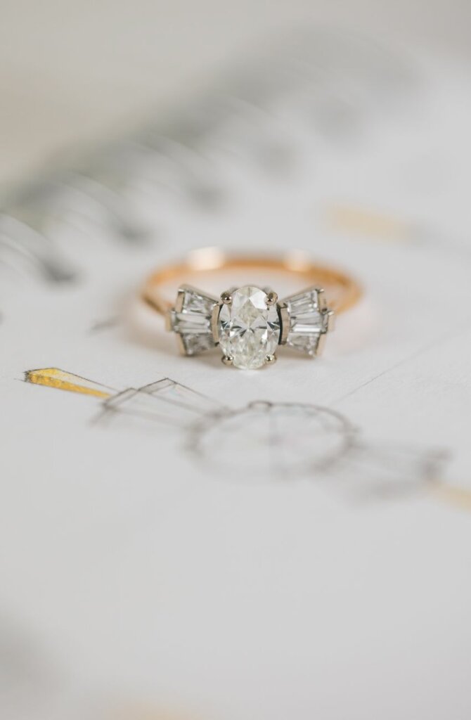 Contemporary Twist on Art Deco Engagement Ring