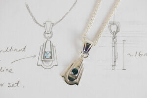 Art Deco Inspired Birthstone Pendant