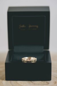 Cross/Kiss Hand Engraved Wedding Band