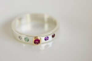 Family Birthstone Dress Ring