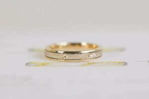 Engraved Two-Colour Wedding Ring