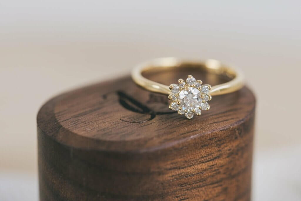 Modern Cluster Diamond Engagement Ring