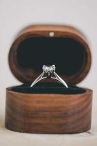 Recycled Diamond Solitaire Engagement Ring