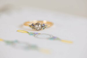 Rose Cut Diamond and Family Birthstone Ring