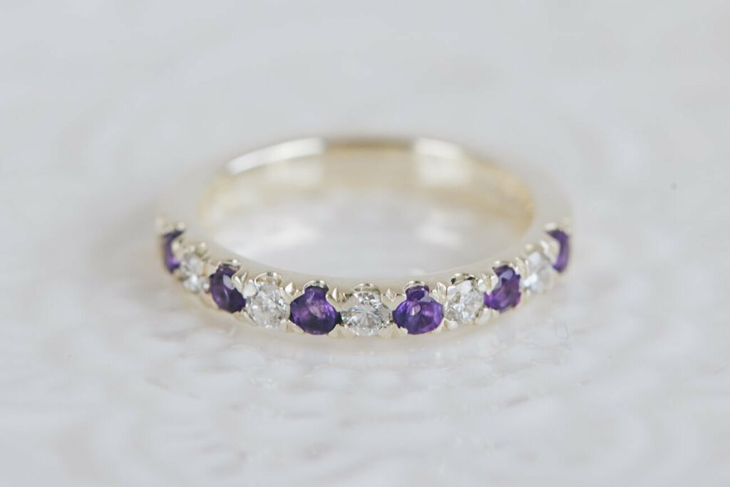 Amethyst and Diamond Eternity Ring