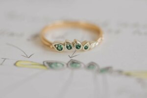 Leafy Tsavorite Eternity Ring