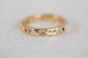 Forget Me Not Family Birthstone Ring