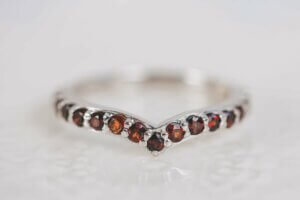 Garnet Wishbone Ring