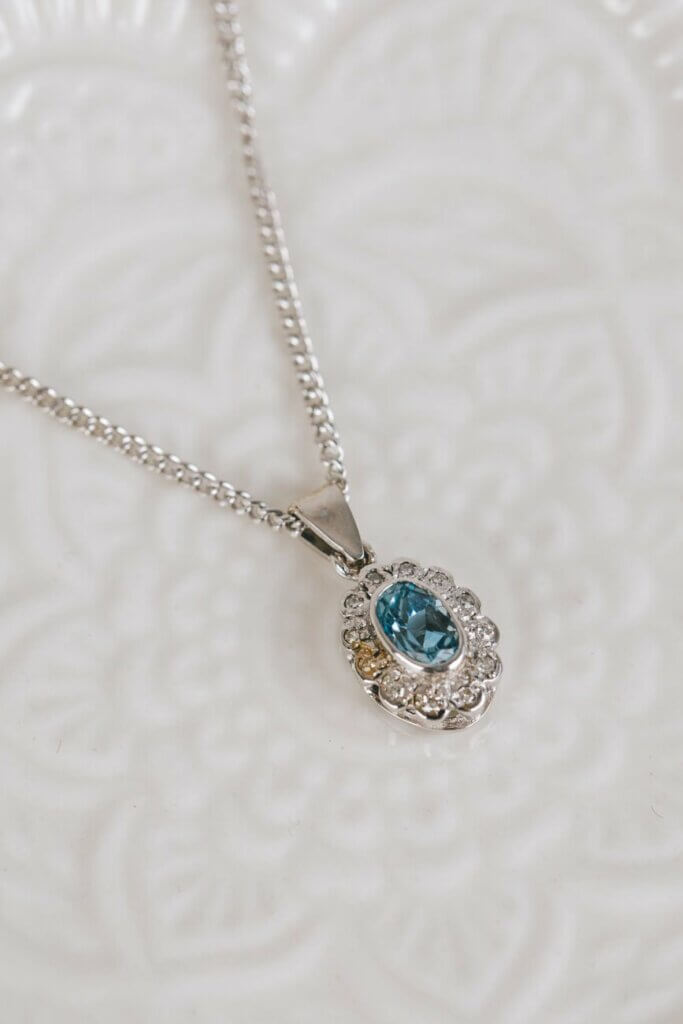 Aquamarine and Diamond Pendant