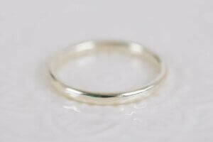 Raw White Gold Gents Skinny Wedding Ring