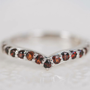 Garnet Wishbone Ring