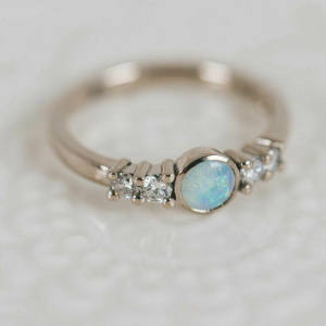 Opal and Diamond Ring