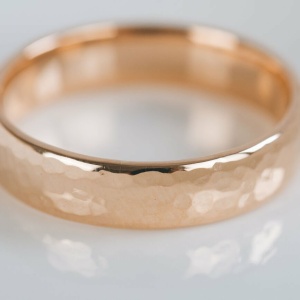 Hammered Rose Gold Wedding Ring