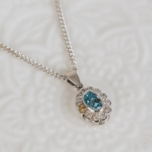 Aquamarine and Diamond Pendant