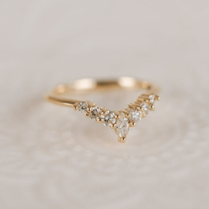 Marquise and Brilliant cut Diamond Tiara Wedding Ring