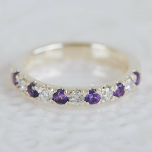 Amethyst and Diamond Eternity Ring