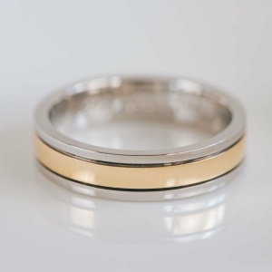 Platinum and Yellow Gold Wedding Ring