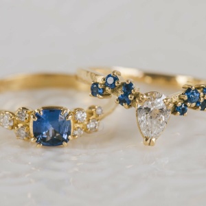 Diamond and Sapphire Tiara Wedding Ring